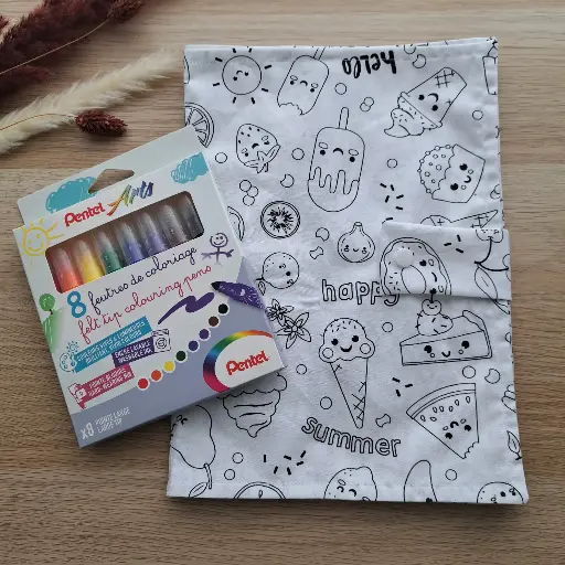 Livre de coloriage lavable et ses feutres