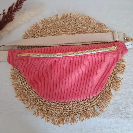 Sac banane velours côtelé